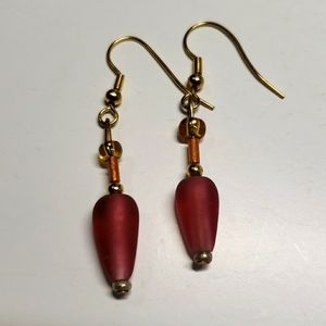 Handcrafted Glass Bead Dangle Earrings
